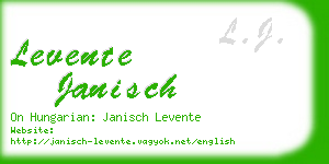 levente janisch business card